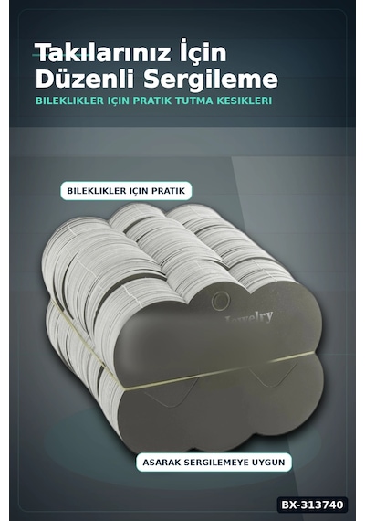 Bay Mukavva Bileklik Toka Kartı 6.5x7.5 Cm 200 Adet Balya Takı Düzenleyici Organizer Bx-313740 Najmaddin Diğer
