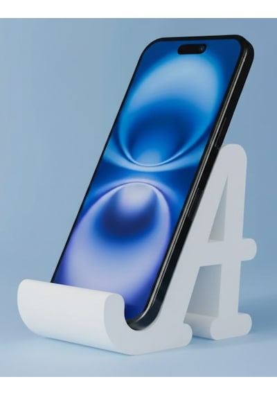 Dekoratif A Harfi Tasarımlı Masaüstü Akıllı Telefon Standı Ve Tutucu Beyaz