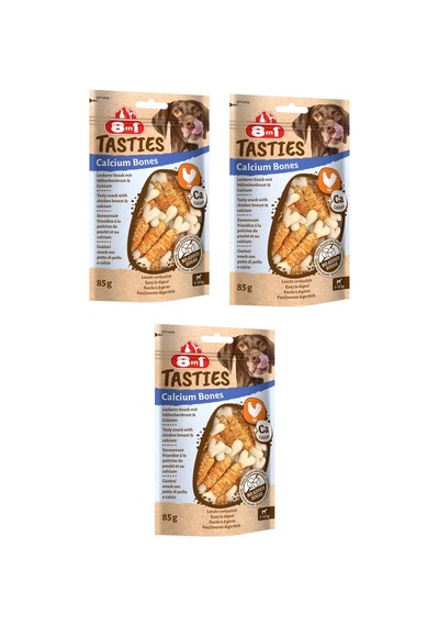 8in1 Tasties Calcium Bones Tavuk Sargılı Kemik Köpek Ödülü 85 Gr. X 3 Adet