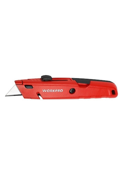 Workpro Wp213009 Ağır Hizmet Alüminyum Gövde Geri Çekilebilir Rötuş Maket Bıçağı + 5 Adet Yedek Bıçak