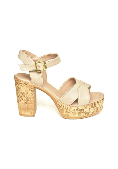 Fox Shoes U996251509 Ten Platform Kalın Topuklu Kadın Ayakkabı Ten