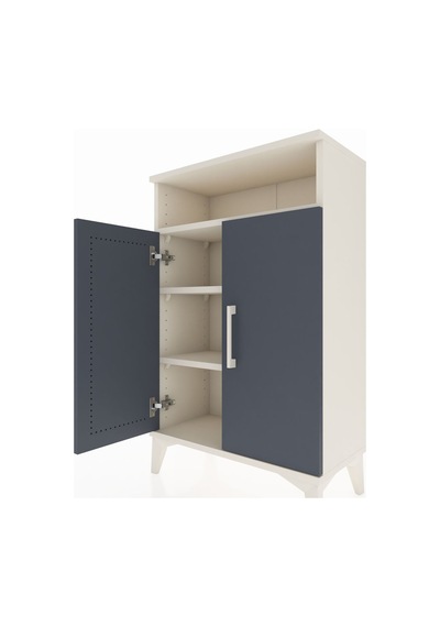 Arges Komodin 3 Raflı 2 Kapaklı 60x30x96 Aytaşı-antrasit Aytaşı