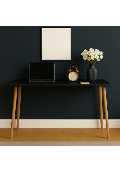Konik Ayaklı 90x60 Çalışma Masası Siyah
