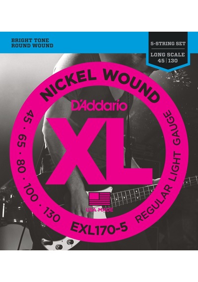Daddario EXL1705 Bas Tel Set 5 Telli 045