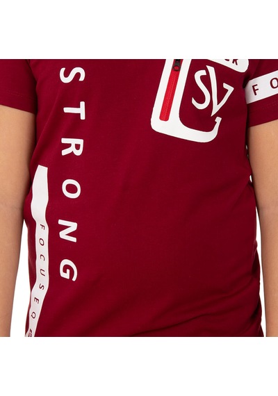 Toontoy Kids Toontoy Erkek Çocuk T-shirt Strong Baskılı Bordo