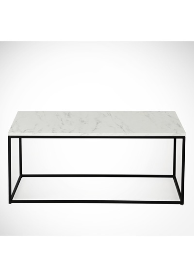Cosco Beyaz Mermer Orta Sehpa Metal & Orta Masa Marmo/Metal Ayak
