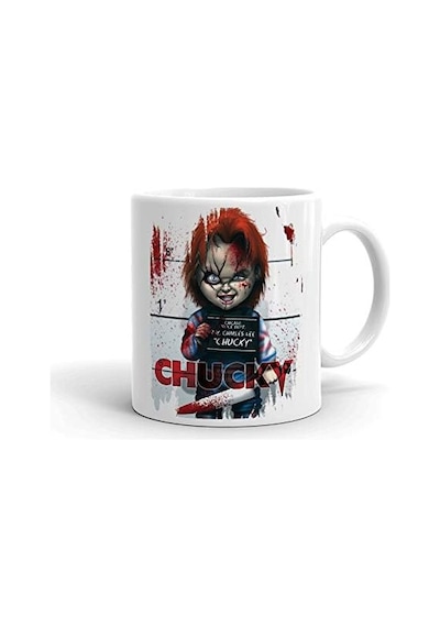 Chucky Çaki Baskılı İthal Kupa Bardak Beyaz - Çok Renkli