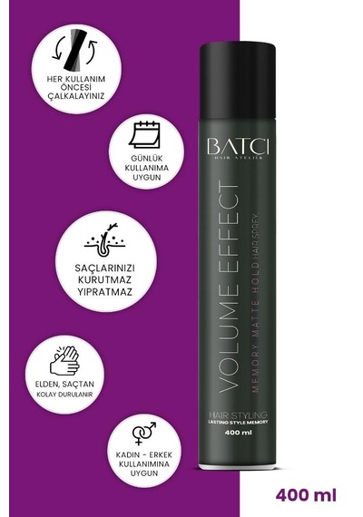 Batçı Hacimlendirici Hafızalı Memory Mat Saç Spreyi 400 Ml