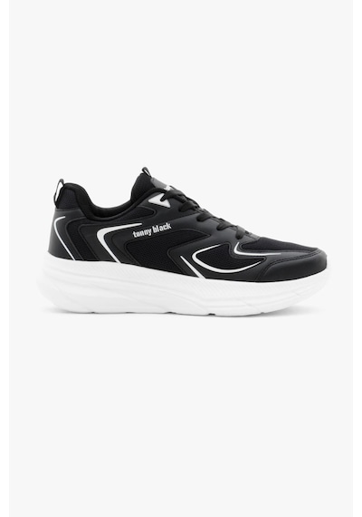 Tonny Black Nefes Alabilen Kumaş Faylon Taban Bağcıklı Unisex Siyah Beyaz Spor Ayakkabı Tbals015 Siyah Beyaz