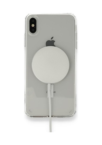 Apple Uyumlu iPhone X Kılıf Magsafe Şarj Özellikli Şeffaf Sert Pc Zore Embos Kapak