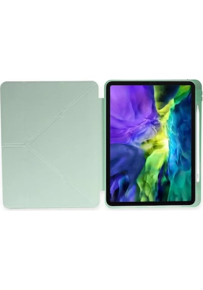 Newface Apple İpad Pro 11 2024 Kılıf Kalemlikli Mars Tablet Kılıfı - Açık Yeşil