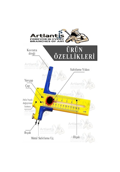 Daire Keser Maket Bıçağı Ayarlanabilir 11 Parça 1 Paket Yüksek Kaliteli Pvc Hassas Daire Kesici Kesme Pusula 15cm