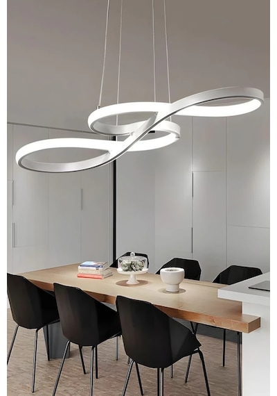 Modern Yol Led Avize Orjinal Kaplama - 3 Renk Kumandasız - Krom Krom