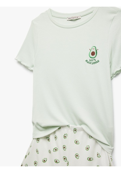 Koton Viskon Avokado Baskılı Şortlu Pijama Takımı Yeşil 5slk40025mk Yeşil Koton Viskon Avokado Baskılı Şortlu Pijama Takımı Yeşil 5slk40025mk Yeşil