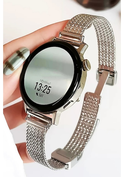 Novstrap Samsung Galaxy Watch 7 Fe 6 5 4 40-42-43-44-45-46-47 Mm İle Uyumlu Kordon 20mm Luxury Slim Metal Hasır