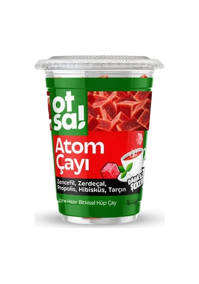 Otsa Atom Bitkisel Küp Çay Bardak 170 G.