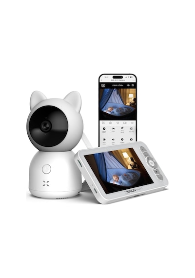 Bebek Kamerası Ekranlı 5"" Monitör Wifi Mobil Takip 360 Ptz Gece Görüş Sıcaklık Nem X7202 Diğer