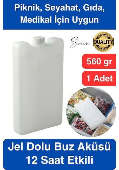 12 Saat Süreli 560 Gr Jel Dolu Buz Aküsü Plastik Soğuk Zincir Gıda Yiyecek Uzun Süre Koruma 1 Adet Çok Renkli