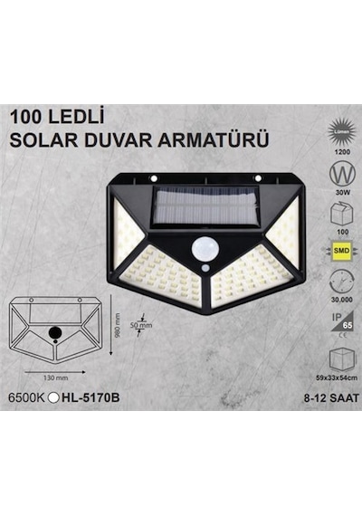 Güneş Enerjili Solar Bahçe Aplik