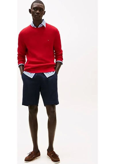 Tommy Hilfiger Erkek Klasik Penye Mavi Şort Mw0mw37240dw5 Mavi