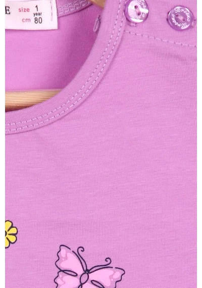 Breeze Kız Bebek Taytlı Takım Tavşan Baskılı Lila (9 Ay-3 Yaş)