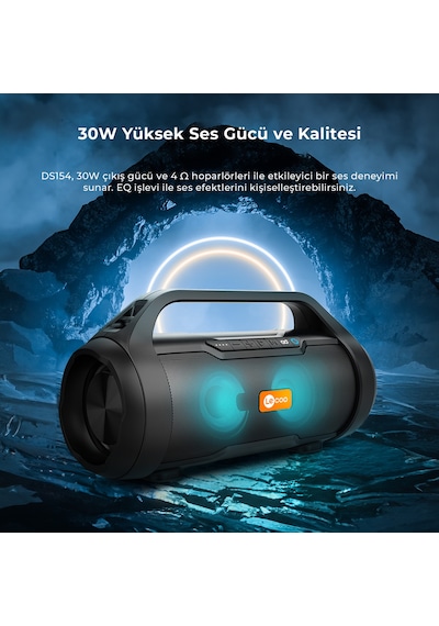 Lecoo DS154 30W Kablosuz Bluetooth 5.0 RGB Aydınlatmalı TWS Stereo Boombox Taşınabilir Hoparlör Lecoo DS154 30W Kablosuz Bluetooth 5.0 RGB Aydınlatmalı TWS Stereo Boombox Taşınabilir Hoparlör