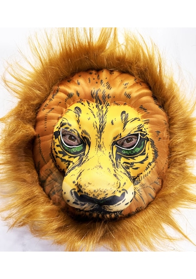 Peluş Aslan Maskesi Kahverengi Yeleli Mega Peluş 33 No Çok Renkli