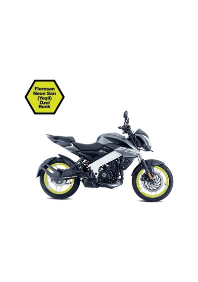 Bajaj Pulsar Ns200 Floresan Neon Sarı Iç Dış Yazili Jant Sticker