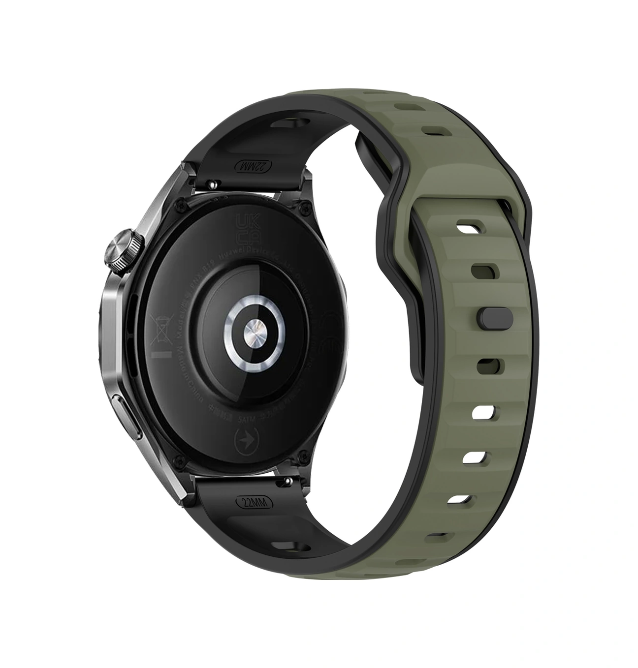 Huawei Watch Gt6 46mm İle Uyumlu Çift Renkli Spor Silikon Kordon Nefes Alabilir Konforlu