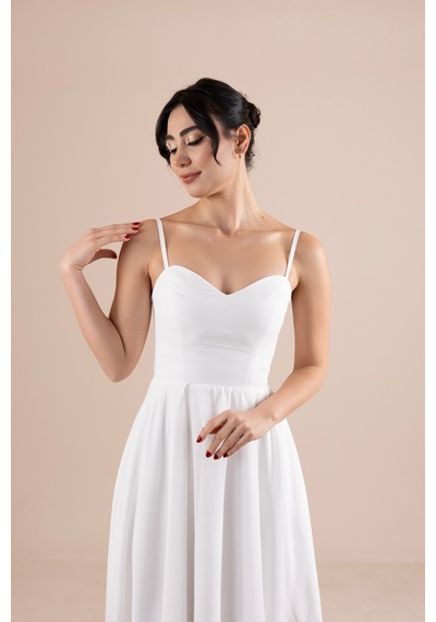 Berissima Bride Kalp Yaka Şifon Askılı Nikah & Dış Çekim Elbisesi Kırık Beyaz Kırık Beyaz Berissima Bride Kalp Yaka Şifon Askılı Nikah & Dış Çekim Elbisesi Kırık Beyaz Kırık Beyaz
