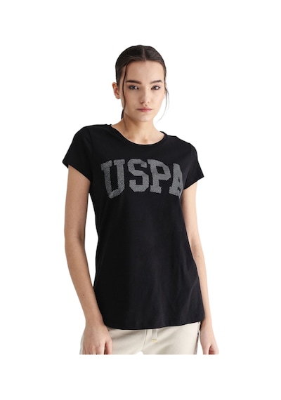 U.S. Polo Assn. Kadın Basic Bisiklet Yaka Tişört SIYAH