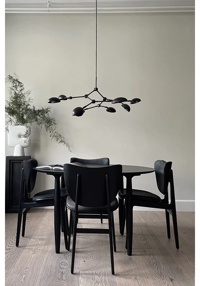 101 Copenhagen Drop Chandelier Mini Pirinç Kaplama Dekoratif Tasarım Avize Yanmış Siyah