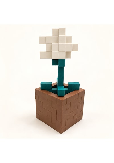 Piksel Gelincik Biblo - 3d Baskı, Minecraft Esintili Beyaz