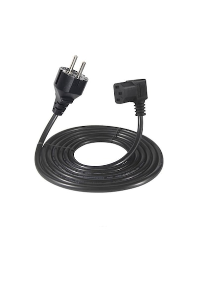 Koodmax 100 Adet C13 Power Güç Elektrik Kablosu 90 Derece L Tip Sol Açılı Power Kablo - 1.8 Mt