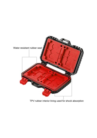 Gorilla Case 24 Slot Çoklu Hafıza Kartı Ve Micro Sd Kart Taşıma Çantası Micro Sd Kart Kutusu Kırmızı