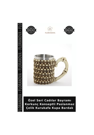 Özel Seri Cadılar Bayramı Korkunç Konseptli Paslanmaz Çelik Kurukafa Kupa Bardak Çok Renkli