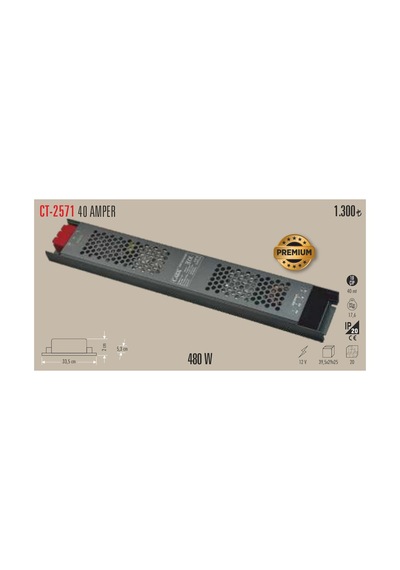 Cata 2571 40 Amper Premium Şerit Led Trafosu 2 Adet