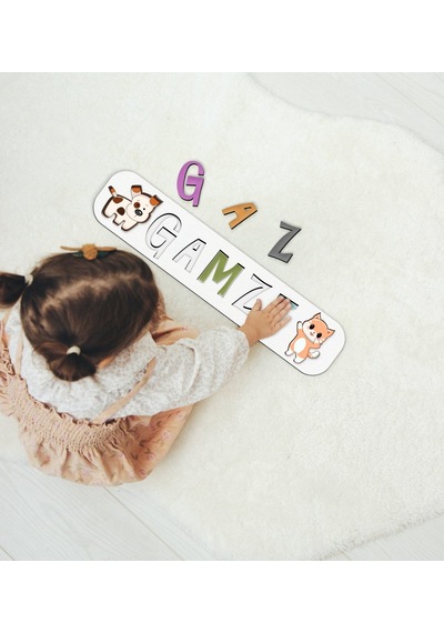 Bk Toys Çocuklara Özel Isimli Ahşap Eğitici Yapboz Puzzle-17