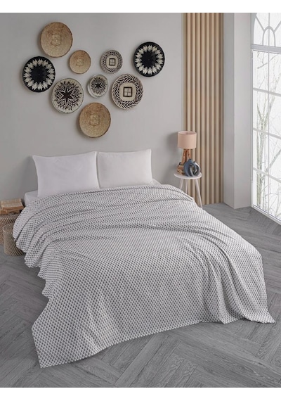 Tek Kişilik Baskılı Pike Koltuk Örtüsü Breeze 180x230 Cm Açık Yeşil