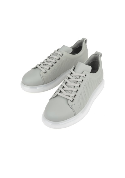 Ziya, Erkek Hakiki Deri Sneaker 1411026z865 Gri Gri