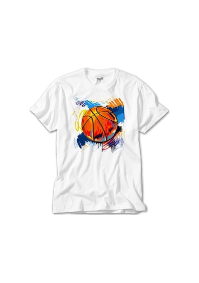 Basketbol Topu Beyaz Tişört Beyaz