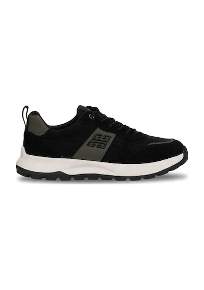 Voyager E435 Erkek Hakiki Deri Klasik Sneaker Siyah Siyah