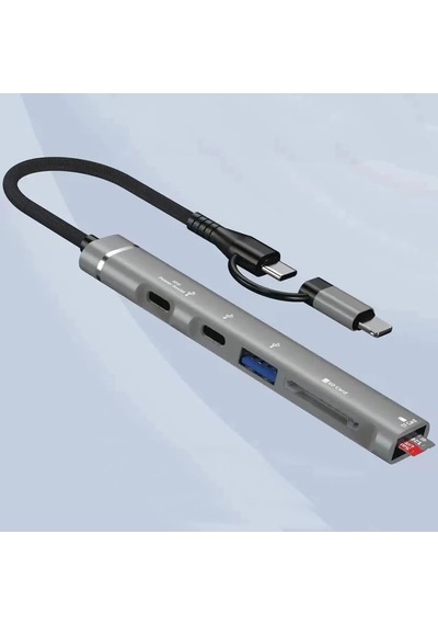 Çoklayıcı Adaptör 5in1 Apple iPhone Uyumlu İle Uyumlu Type-c/lightning To Usb A, Sd Card Tf Card MacBook Uyumlu Çevirici Adaptör Çok Portlu Çoklayıcı 5 İn 1 Usb Hub Otg-019e Gümüş Sku: Zeusb0fg86cnsh