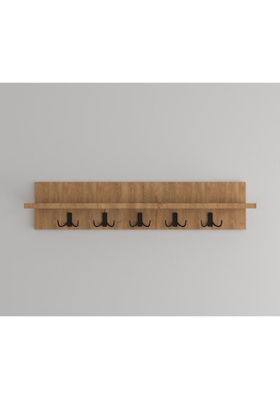 Portmanto Elbise Askılığı, Duvar Askılığı 80 Cm Meşe