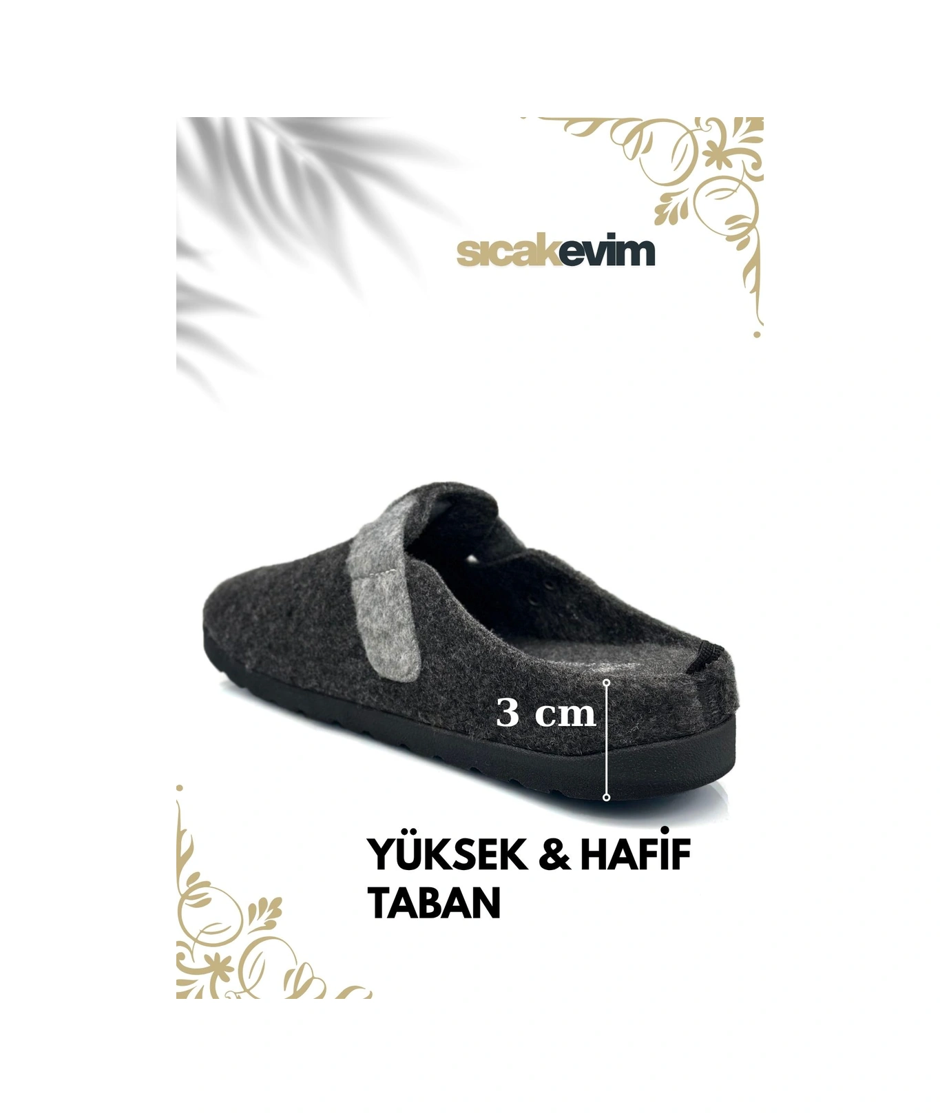 Kadın Kışlık Ev Terliği Sıcak Tutan, Hafif Ve Dayanıklı Şık Peluş Terlik Füme Gri Füme Gri