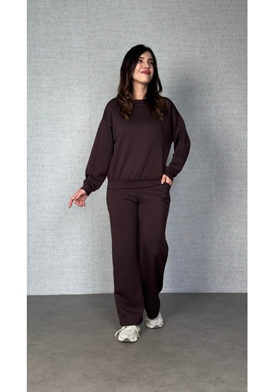 Ahes Shopping Kadın Uzun Kollu Bisiklet Yaka Viskon Iki Iplik Bluz Ve Pantolon Ikili Takım Kahve Ahes Shopping Kadın Uzun Kollu Bisiklet Yaka Viskon Iki Iplik Bluz Ve Pantolon Ikili Takım Kahve