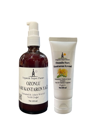 Organik Sepet Pazarı Ozonlu Sarı Kantaron Yağı 100 ML + Ozonlu Sarı Kantaron Kremi 50 ML