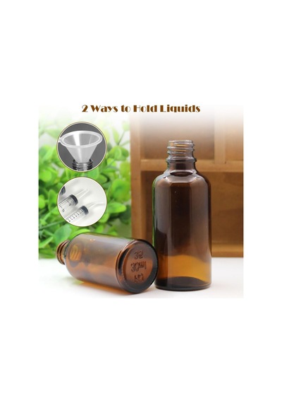 6 Adet Amber Cam Esansiyel Yağ Şişesi, Orifis Azaltıcı Ve Siyah Kapaklı Boş Kozmetik Parfüm Aromaterapi Saklama Kabı Vial Saksılar Taşınabilir Doldurulabilir Boyut 20 Ml / 7,4 Oz