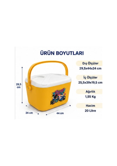20 Lt Buzzy Retro Buzluk Termos 1179 Cooler Box -394 Sarı