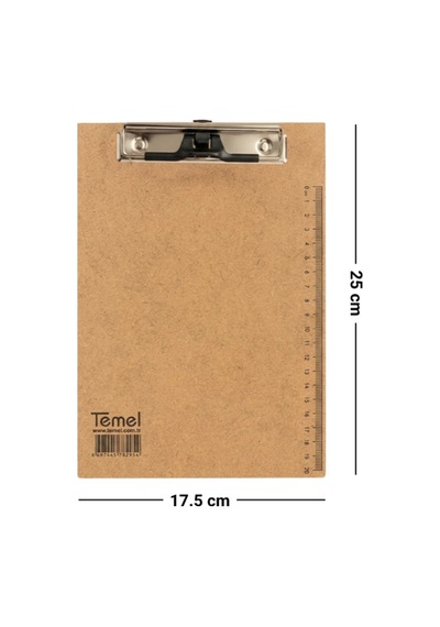 Temel A5 Ahşap Sekreterlik Metal Klipsli Kalem Tutma Aparatlı